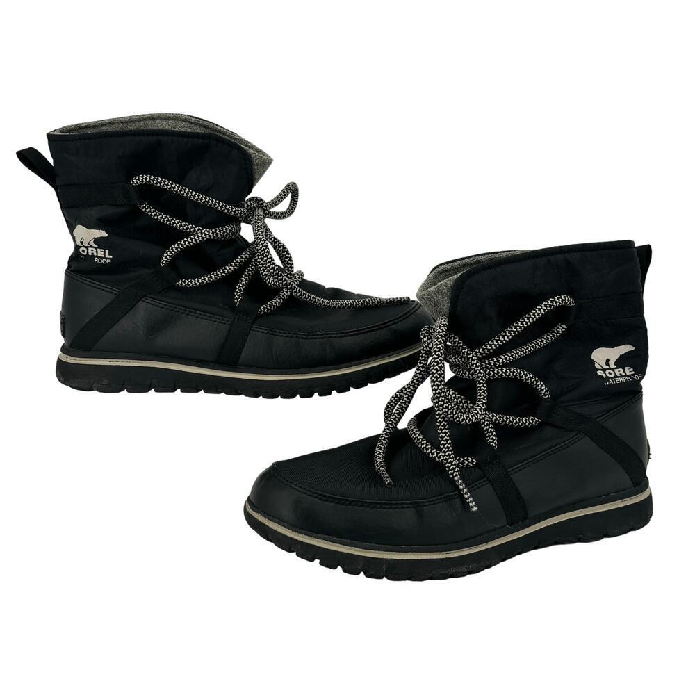 Sorel Boot Size 8 Black Cozy Explorer Waterproof Winter Snow Fleece Lined